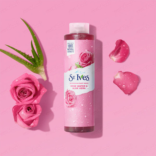 شامپو بدن سینت اویز ST.Ives حجم 650 میلی لیتر با رایحه گل رز و آلوئه ورا