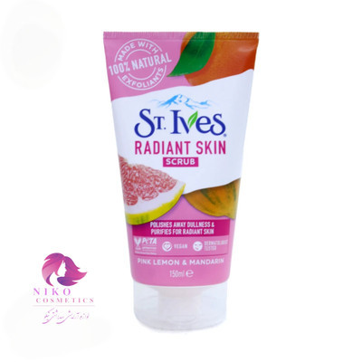 اسکراب و ماسک ملایم صورت «ST. Ives» – حاوی لیمو و پرتقال، مخصوص پوست مختلط تا چرب، وزن 170 گرم