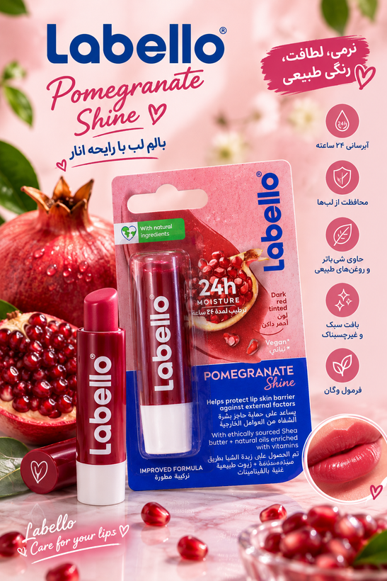بالم لب لابلو Labello مدل Pomegranate Shine با رایحه انار